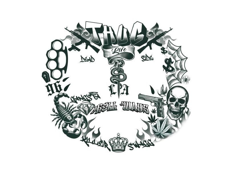 Thug Life Gesicht Tattoo