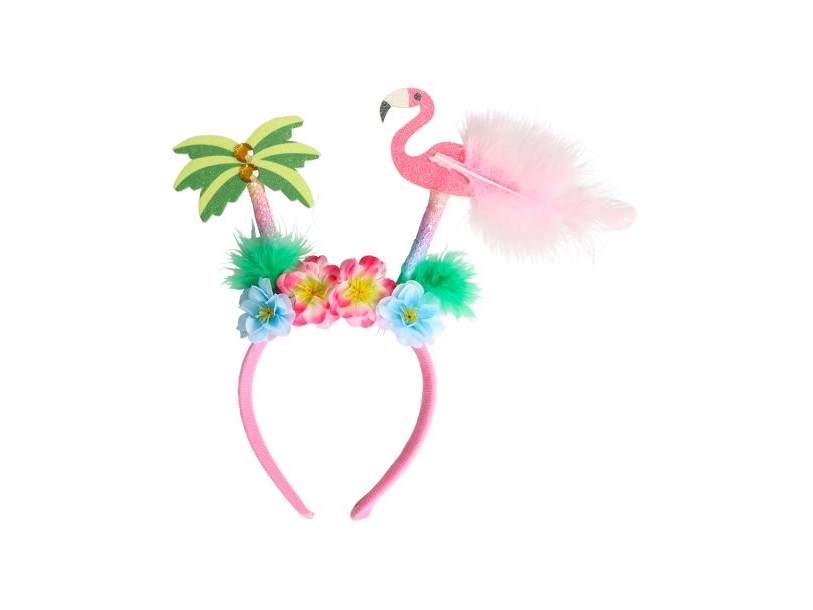 Hawaii-Haarband, Palme Und Flamingo