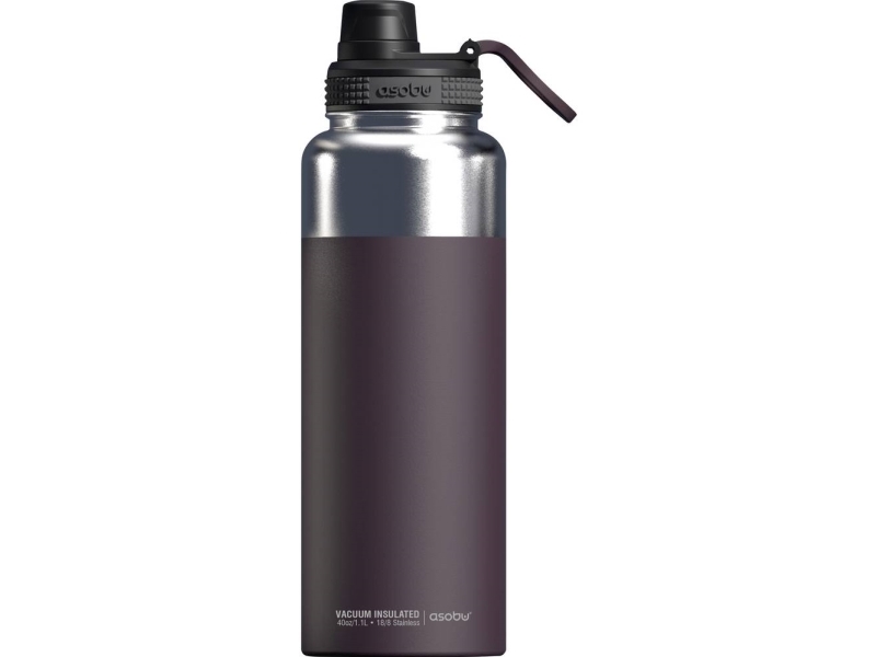 Asobu Mighty Alpine Flask Isolierte Outdoorflasche Aus Edelstahl - 1 Liter - Rot (Tmf5 Burgundy)