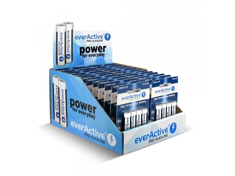 Aa/Lr6 Everactive Pro Alkaline Batteries Commercial Display 96 Pcs.