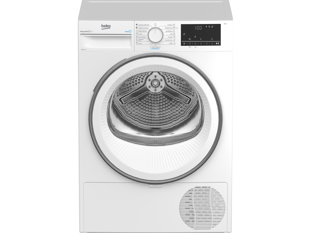 Beko B3T68230, Fristående, Frontmatad, Värmepump, Vit, Rotations-, Rostfritt stål | Vitvaror - Tvätt & torkning - Torktumlare | GameStuff