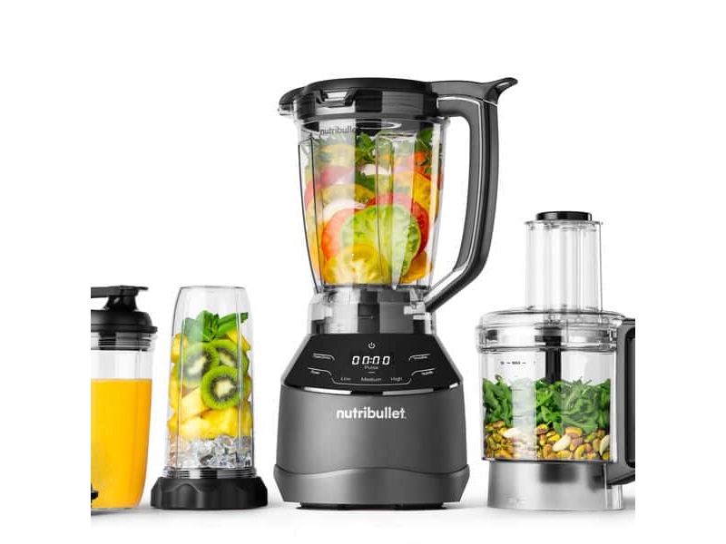 NutriBullet NBF580B, Svart, Knappar, 1,8 l, 0,75 m, 1,6 l, Plast, Rostfritt stål | Köksapparater - Köksmaskiner - Matberedare | GameStuff