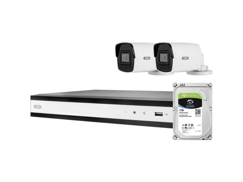 ABUS Security-Center TVVR36423T Komplett-Set mit 2 PoE Mini Tube-Kameras+ Rekorder (TVVR36423T) | Foto och video - Videoövervakning - Övervakningsutrustning | GameStuff