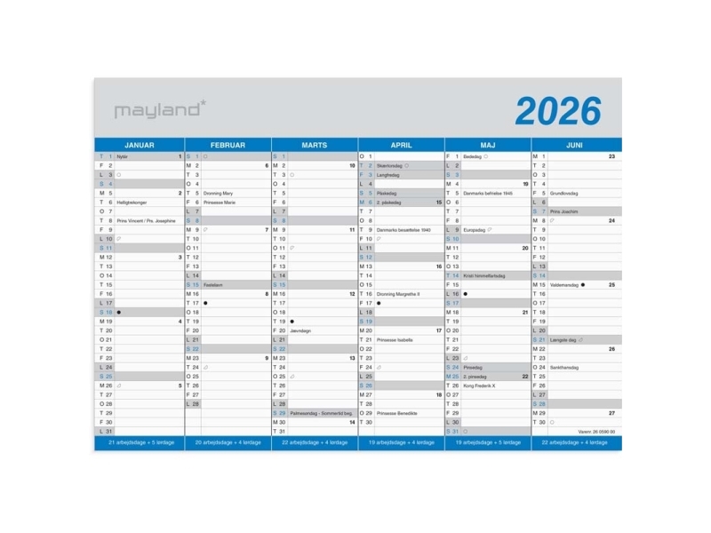 Kontorskalender Klassisk A4 2026 | Papper & Emballage - Kalendrar & Anteckningsböcker - Kalendare | GameStuff