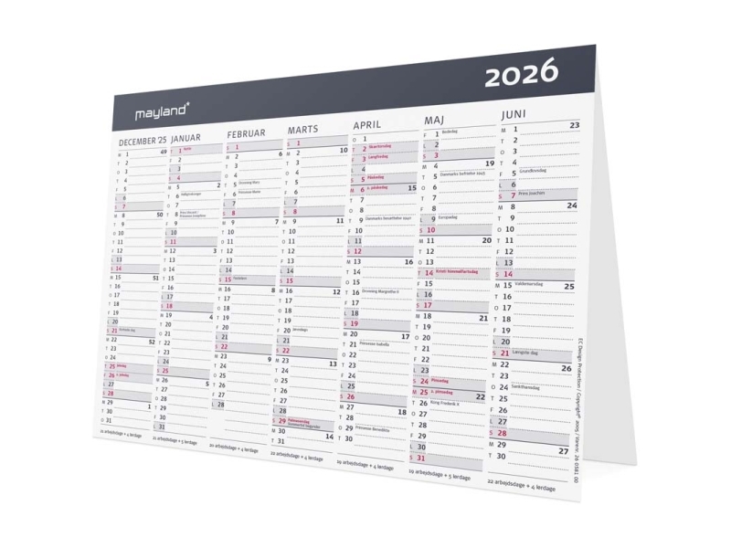 Mayland Kontor-bordkalender Moderne A5 2026 | Papper & Emballage - Kalendrar & Anteckningsböcker - Kalendare | GameStuff