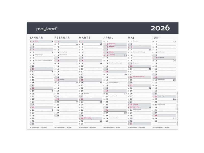 Kontorkalender Moderne A5 2026 | Papper & Emballage - Kalendrar & Anteckningsböcker - Kalendare | GameStuff