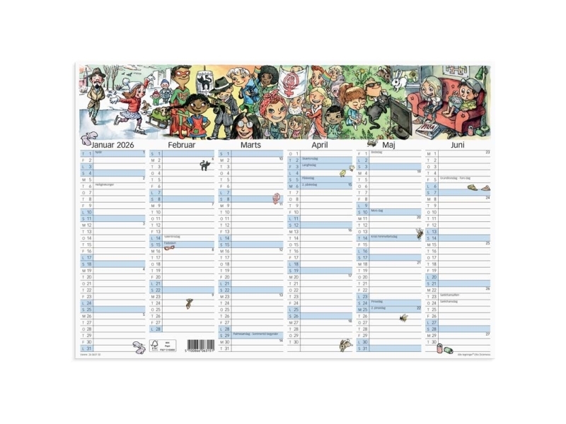 Vægkalender Otto Dickmeiss A3 2026 | Papper & Emballage - Kalendrar & Anteckningsböcker - Kalendare | GameStuff