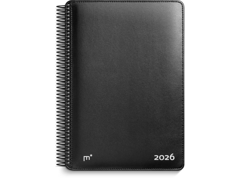 Mayland 16194500, 156 arkkia, Tekonahka, musta, Kierresidonta, Viikko kahdella sivulla, Viivapaperi