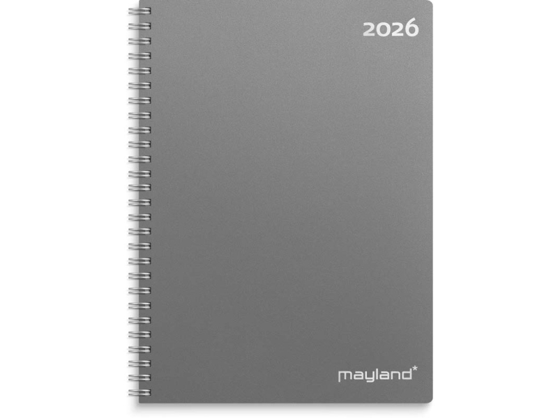 Mayland 16200000, A5, 160 x 215 mm, 138 ark, Indbundet, Grå, Spiral indbinding