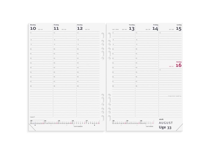 System A5 ugekalender højformat REFILL 2026 | Papper & Emballage - Kalendrar & Anteckningsböcker - Kalendare | GameStuff