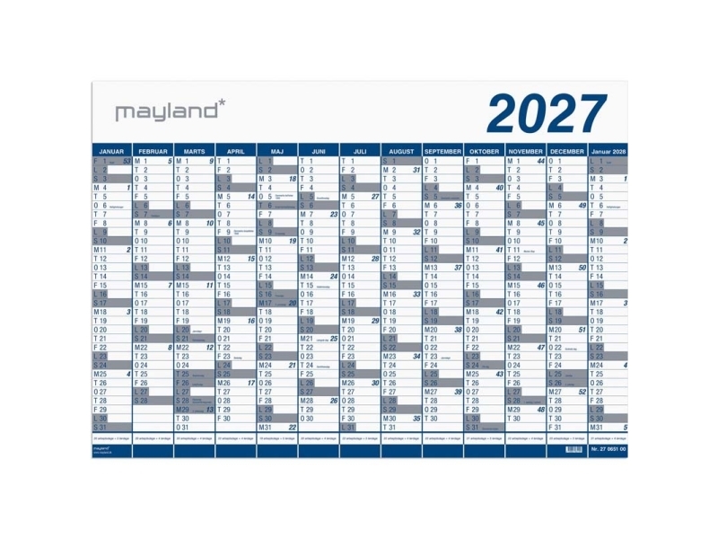 Jättekalender 1x13 månader PP plaströr 2027 | Papper & Emballage - Kalendrar & Anteckningsböcker - Kalendare | GameStuff