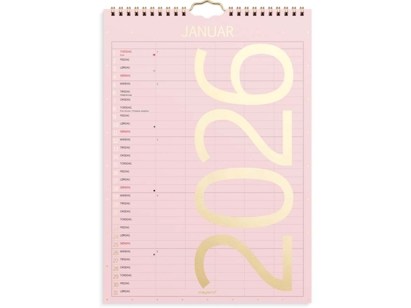 Mayland 26066120, Væg, 12 Sider, Flerfarvet, Måned, 12 måned(er), Spiral