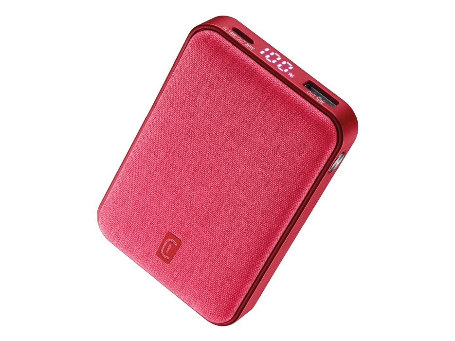 Cellularline Power Bank Glam, 10000 Mah, Rot