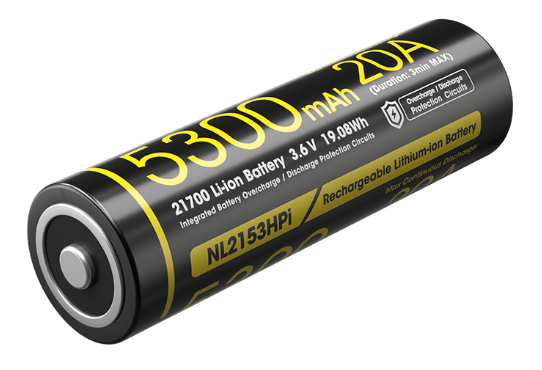Nitecore Nl2153hpi, Wiederaufladbarer Akku, Lithium-Ion (Li-Ion), 3,6 V, 1 Stück(E), 5300 Mah, 19,08 Wh
