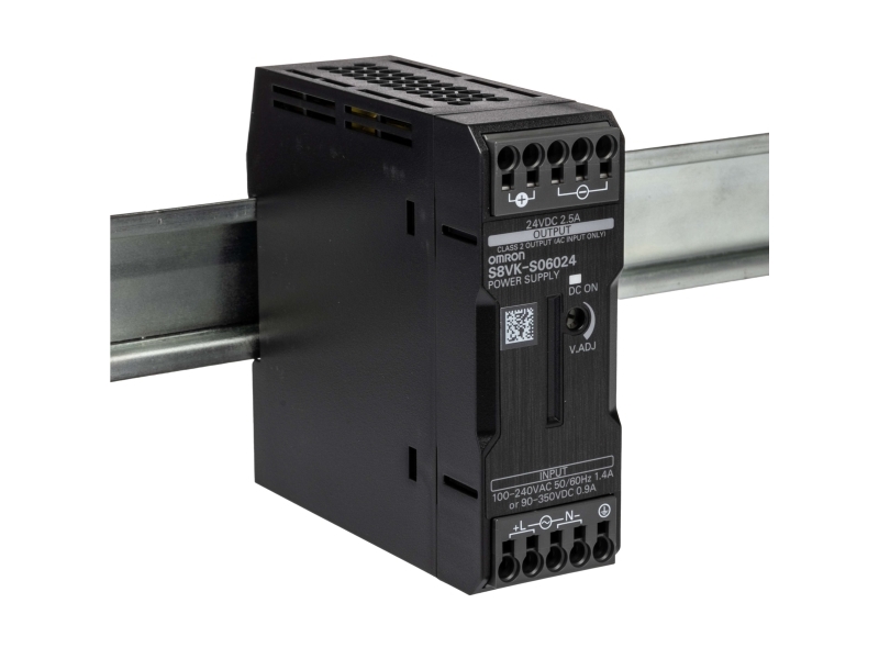 Bogtype strømforsyning 60 W 24VDC 2.5A DIN-skinne montage push-in terminal Coated S8VK-S06024