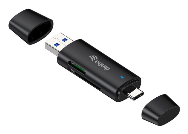 Equip 245462, Microsd (Transflash), Microsdhc, Microsdxc, Sd, Sdhc, Sdxc, Schwarz, 5000 Mbps, Usb 3.2 Gen 1 (3.1 Gen 1) Typ-A/Typ-C, 70 Mm, 20 Mm