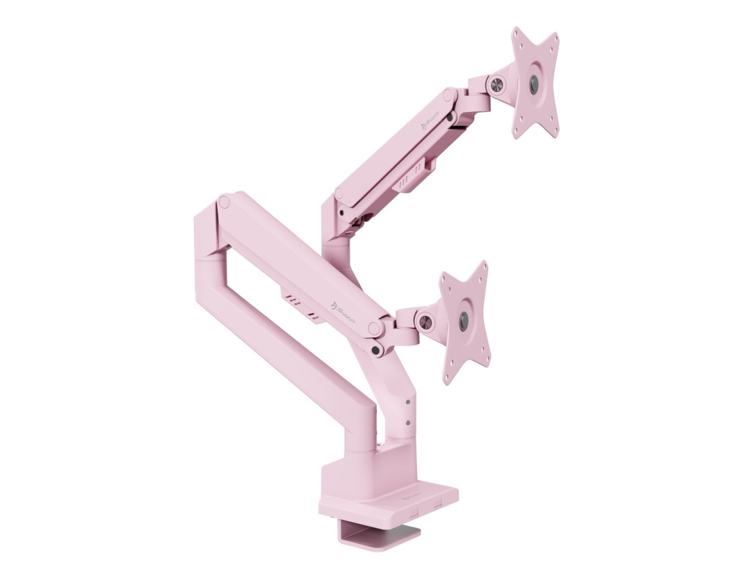 Arozzi Alzare Neo Duo - Gas Spring Monitor Arm - Pink | Spel - Bildskärmar & tillbehör - Tillbehör | GameStuff