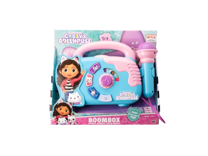Gabbyn nukkekodin Boombox, jossa on mikrofoni, valo ja ääni