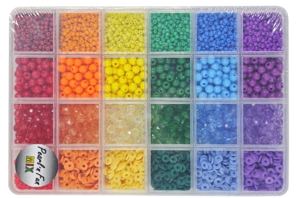 Pärlmix i färgnyanser 3-6 mm, 6 färger | Leksaker - Kreativitet - Pärlor | GameStuff