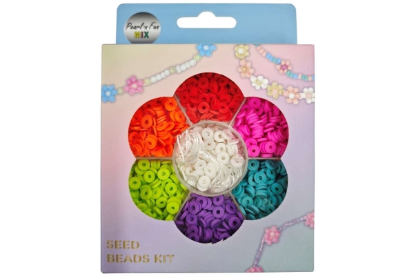 Heishi Perlenmischung 40G Multi + Elastisch, Aufhängebox