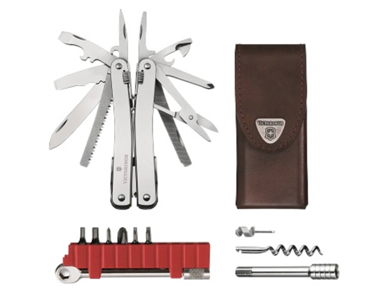 Victorinox Swiss Tool Spirit X Plus Skralde, Rustfrit Stål, Læder, Rustfrit Stål, 105 Mm, 18 Mm, 210 G