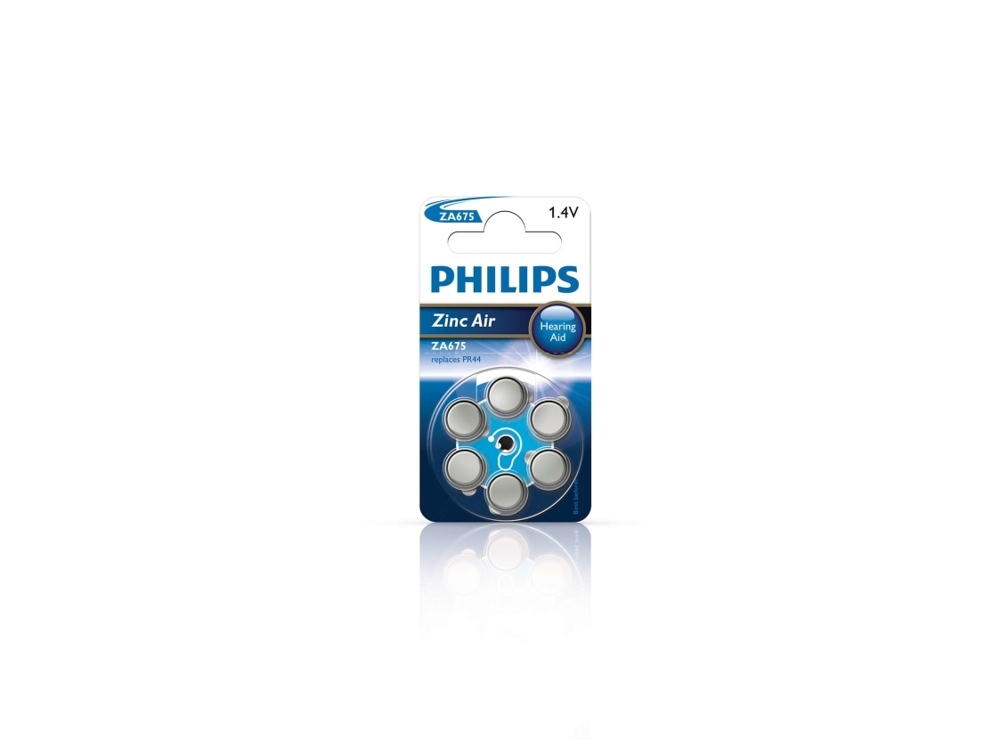 Philips Minicells Akku Za675b6a/00, Einwegbatterie, Zink-Luft, 1,4 V, 6 Stück(E), 630 Mah, Cd (Cadmium), Hg (Quecksilber)