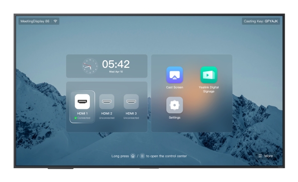 Yealink Meetingdisplay 86'''', 165,1 Cm (65"), Ips, 3840 X 2160 Pixel, 500 Cd/M², 1200:1, 600 X 400 Mm