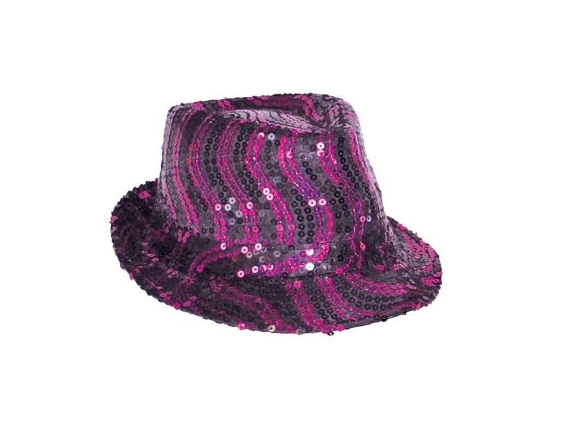Fedora-Hut Mit Rosa Und Schwarzen Pailletten