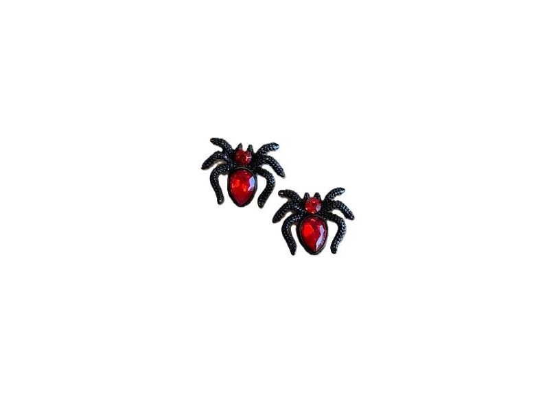 Ohrringe Mit Spinne Und Rotem Stein
