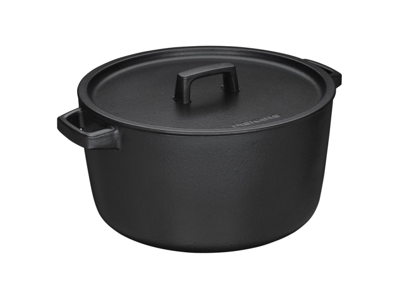 Emaljeret gryde med låg, 4 liters kapacitet