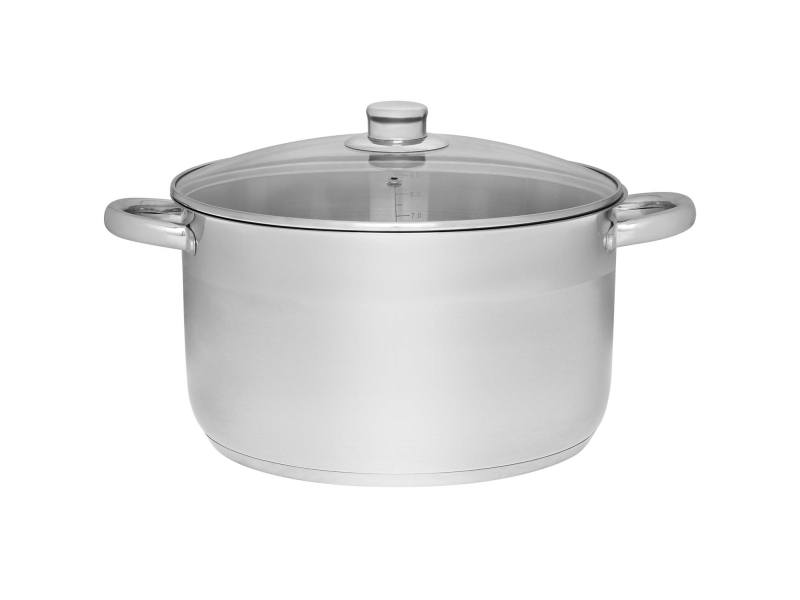 Basic Gryta i stål med glaslock 10 L 28 cm | Köksutrustning - Grytor & pannor - Grytor | GameStuff