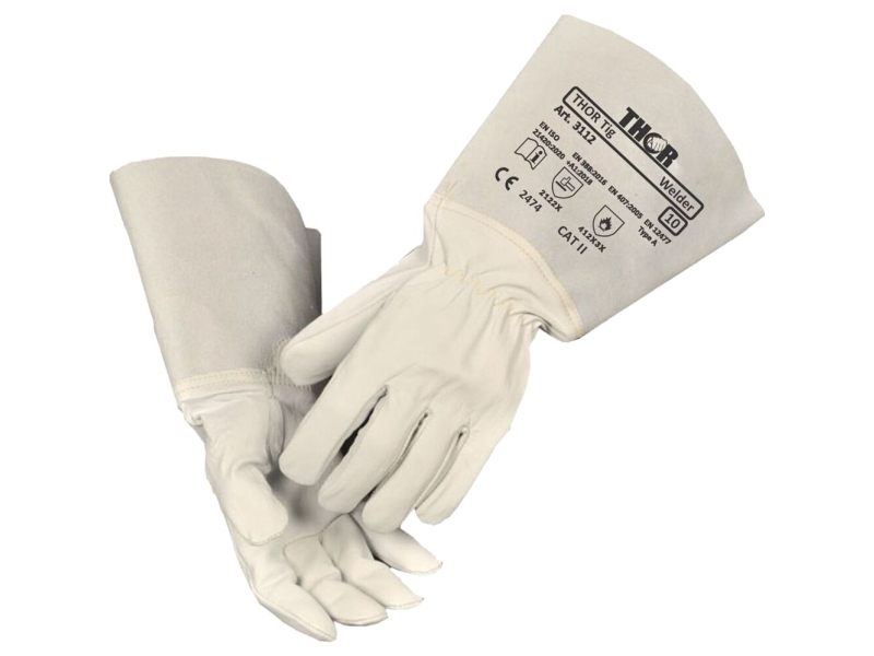 Gedeskindshandske, THOR Tighandske med Kevlar, 10, natur, gedeskind - (12 stk.)