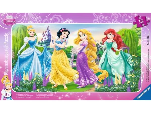 Ravensburger - 06047 - Puzzle Enfant Avec Cadre - Princesses Disney - La Promenade Des Princesses - 15 Pièces