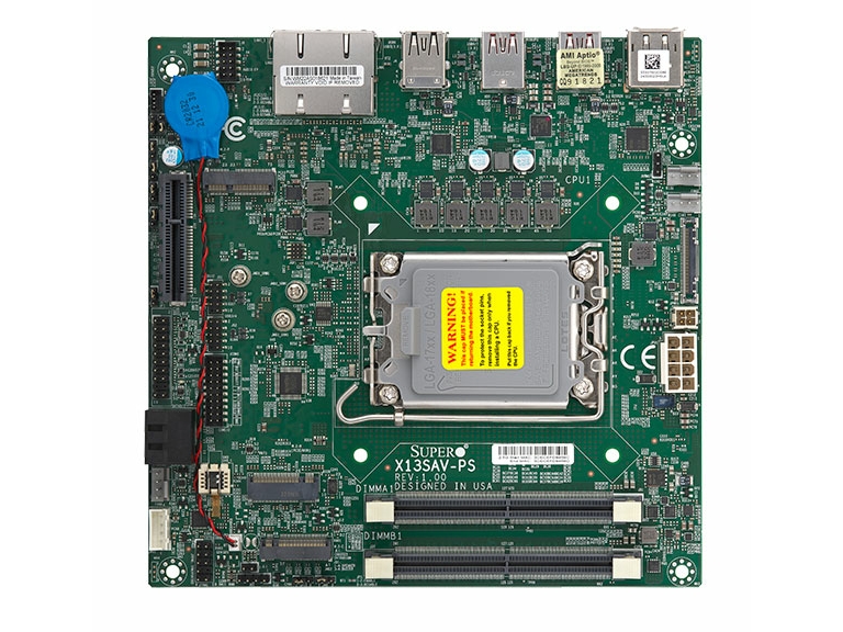 Supermicro Mbd-X13sav-Ps, Intel, Intel Celeron , Intel Core I3 12Th Gen, Intel Core I5 12Th Gen, Intel Core I7 12Th Gen, 7305L, Ddr5-Sdram, 64 Gb, D