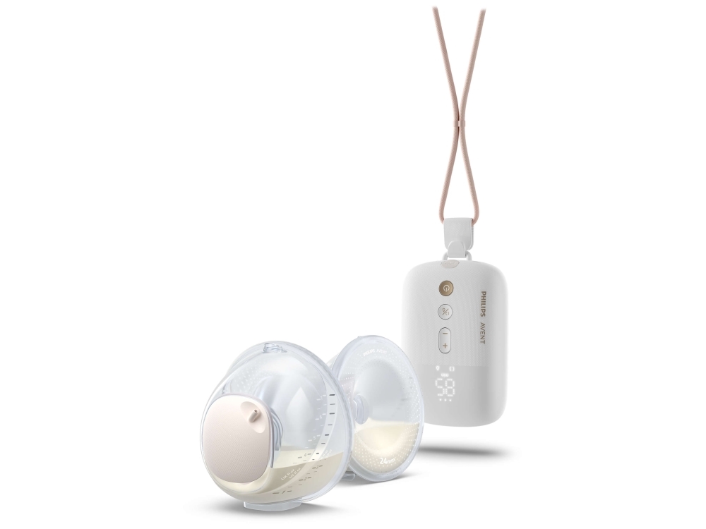 Philips Avent Hands-Free Scf532/11 Elektrische Doppelmilchpumpe, Elektronisch, Weiß