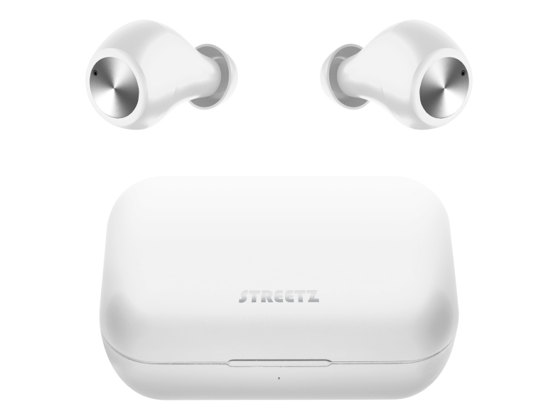 Kopfhörer Streetz True Wireless, Bluetooth 5, Ladecase 500 Mah, Weiß / Tws-111