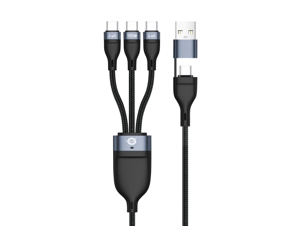 Conceptronic Etta06b15c 3-In-1 Usb-C-Datenkabel, 1,5 M, 100 W Schnellladung, Usb 2.0, 5 A, Mit E-Mark-Chip, 1,5 M, Usb A/Usb C, 3 X Usb C, Usb 2.0, 0