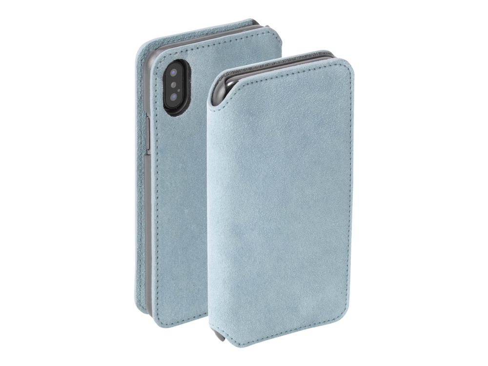 Krusell Broby 4 Card Slimwallet - Flipomslag Til Mobiltelefon - Ruskind - Lyseblå - For Apple Iphone X, Xs