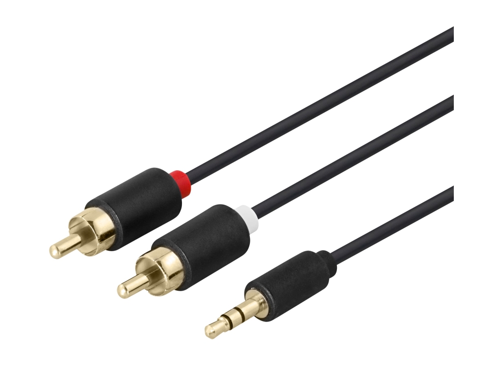 Deltaco 180005, Rca, Stecker, 3.5Mm, Stecker, 3 M, Schwarz