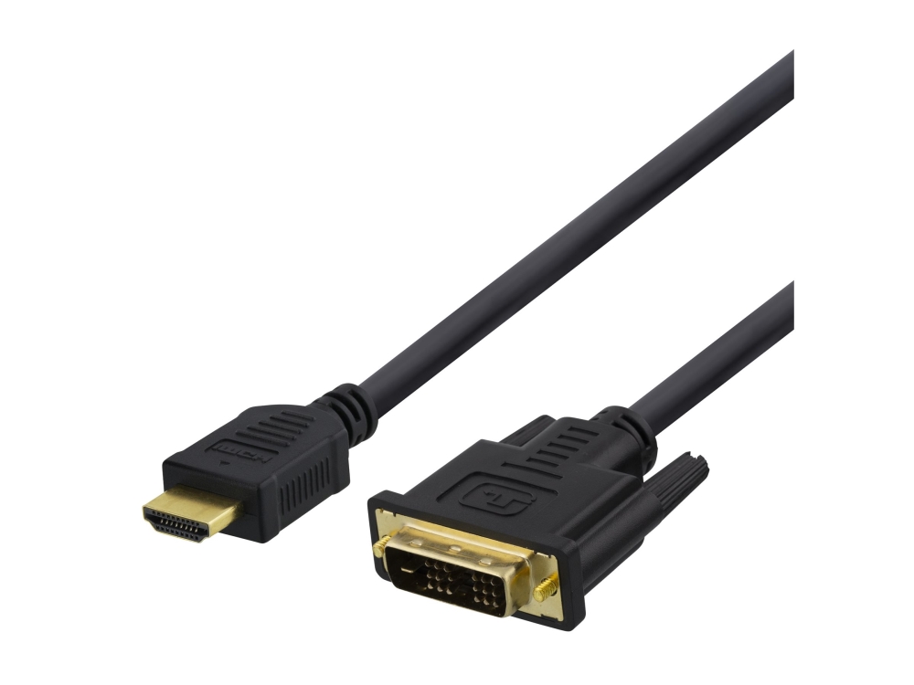 Deltaco - Adapterkabel - Dvi Han Til Hdmi Han - 1 M - Sort