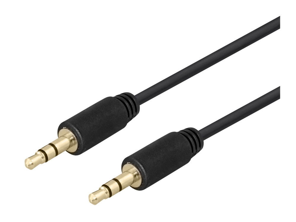 Deltaco - Audiokabel - 3,5 Mm Stereo Han Til 3,5 Mm Stereo Han - 2 M - Sort