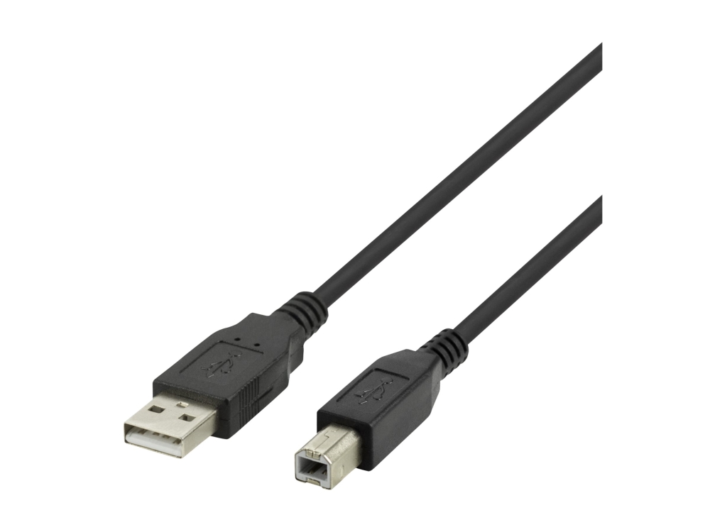 Deltaco - Usb-Kabel - Usb (Han) Til Usb Type B (Han) - Usb 2.0 - 0.5 A - 3 M - Sort