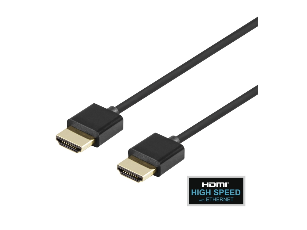 Deltaco - High Speed - Hdmi-Kabel Med Ethernet - Hdmi Han Til Hdmi Han - 1 M - Sort - 4K Support