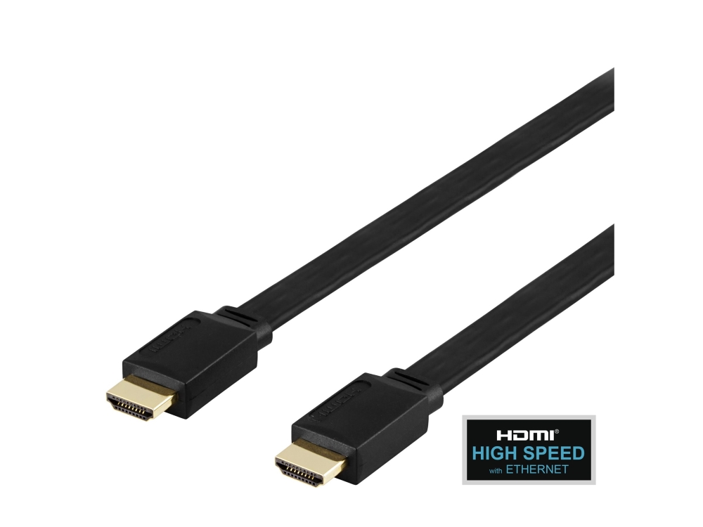 Deltaco - High Speed - Hdmi-Kabel Med Ethernet - Hdmi Han Til Hdmi Han - 2 M - Sort - 4K Support