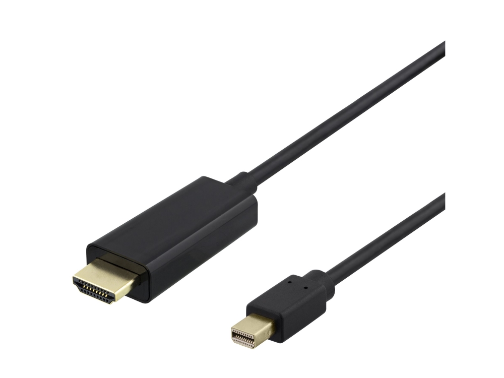 Deltaco - Adapterkabel - Mini Displayport Han Til Hdmi Han - 2 M - Sort - 4K30 Hz (3840 X 2160) Support