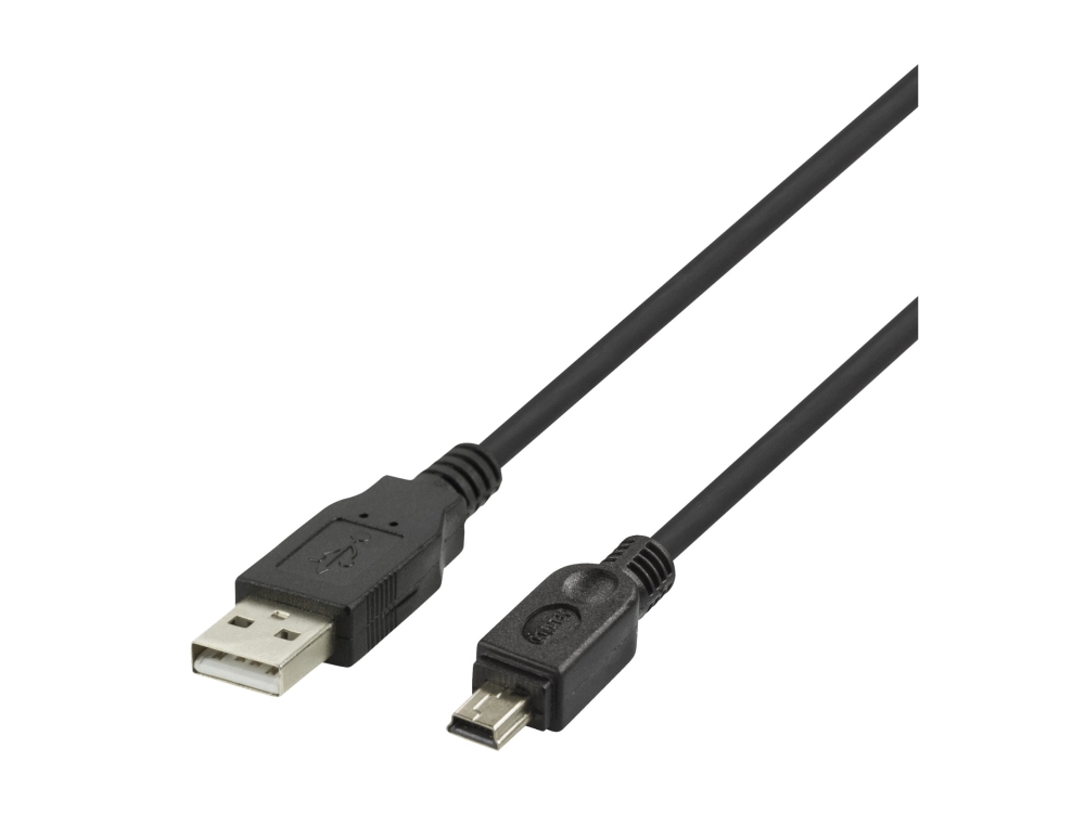 Deltaco - Usb-Kabel - Mini-Usb Type B (Han) Til Usb (Han) - Usb 2.0 - 1 M - Op Til 480 Mbps - Sort