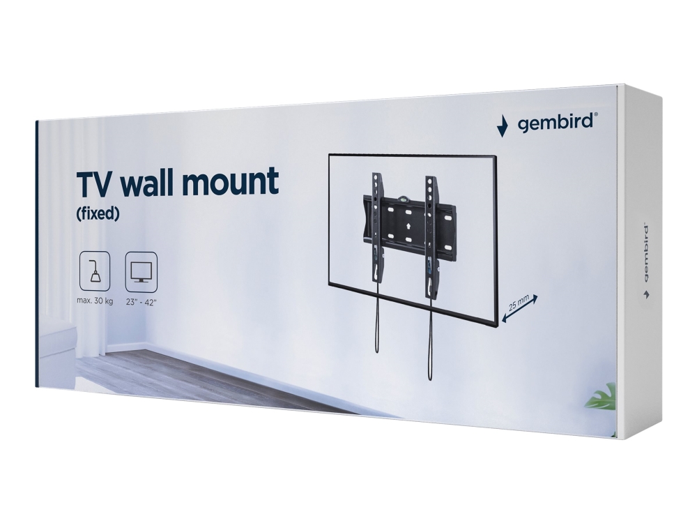 Gembird Wm-42F-01, 58,4 Cm (23 Zoll), 106,7 Cm (42 Zoll), 75 X 75 Mm, 200 X 200 Mm, Metall, Schwarz
