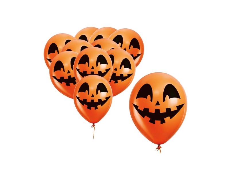 Orange Kürbis Ballons, 10 Stück