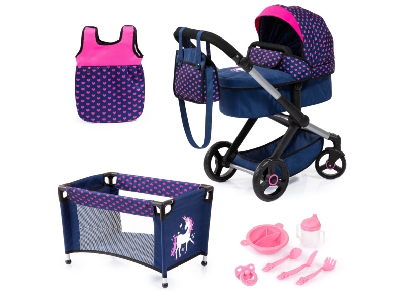 Bayer Bayer XEO dockvagn marinblå med tillbehör 17054AB | Leksaker - Figurer & Dockor - Dockvagnar | GameStuff