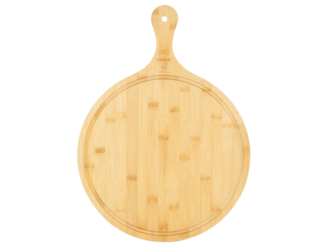 Cozze®pizza skärbräda med handtag Ø350x20 mm. | Pizzaugnar och tillbehör - Pizza ugn - Tillbehör till pizza | GameStuff